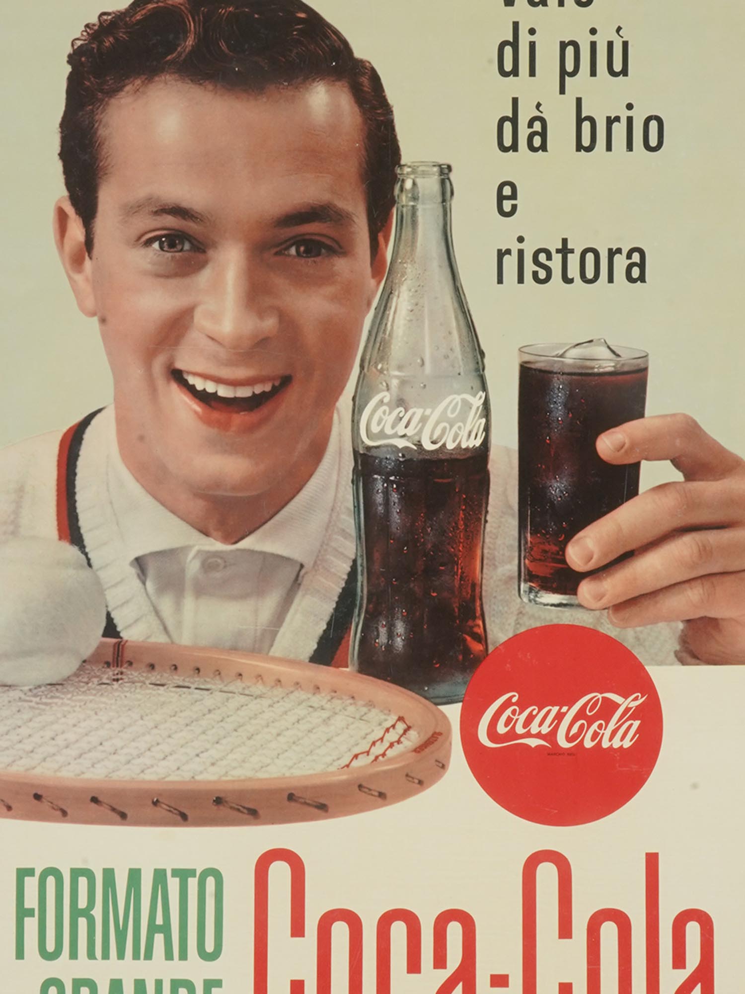 VINTAGE ITALIAN COCA COLA ADVERTISEMENT POSTER PIC-1